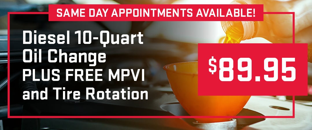 Diesel 10-Quart Oil Change PLUS FREE MPVI and Tire Rotation