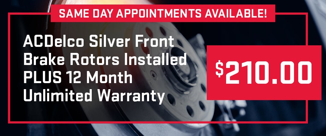 ACDelco Silver Front Brake Rotors Installed PLUS 12 Month Unlimited Warranty